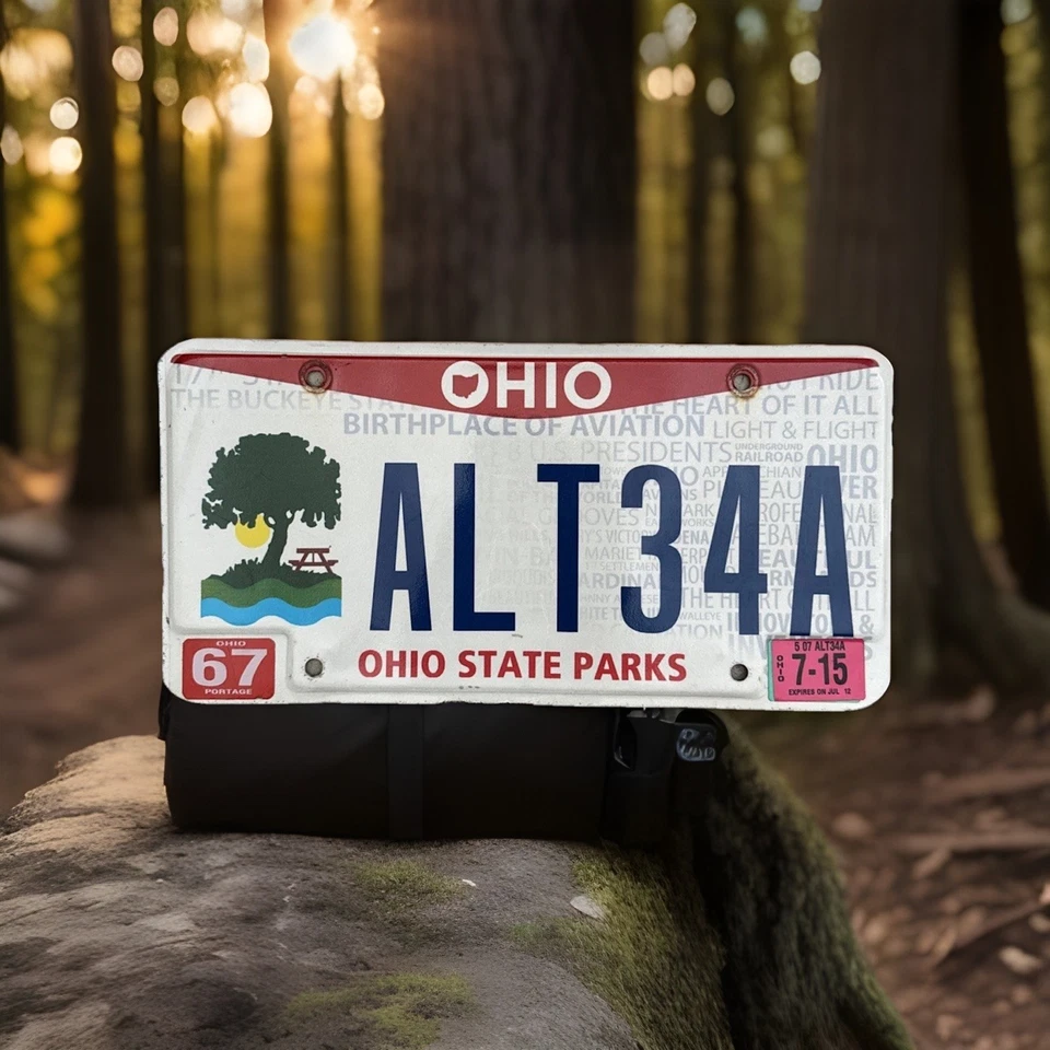 Номерной знак штата Огайо 2015 с истекшим сроком действия парки штата Огайо - Изображение 1 из 1