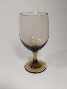 Vintage Libbey Tawny Smoke Brown Stemmed Goblet Water Wine Glass Replacement - Picture 1 of 6