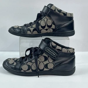 Zapatos Coach para mujer 8,5 negros caqui firma lona zapatillas altas Zoey - Imagen 1 de 12