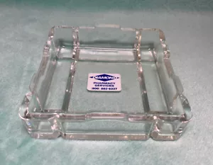 Vintage 24% Lead Crystal Clear Glass Trinket Tray - 3.5” Square - Picture 1 of 11