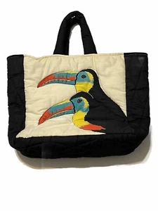 TROPICAL BIRDS TOTE BAG Handmade by Holli - Picture 1 of 15