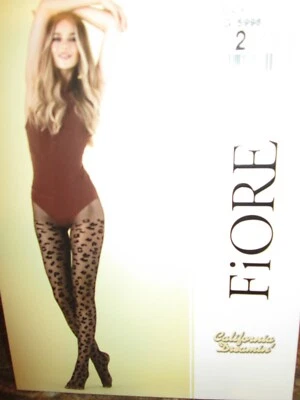 FIORE WILD WEST AN EDGY FILINE PRINT 8 DEN TIGHTS  4 SIZES  BLK XL NEW - Imagem 1 de 4