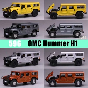 596 Model 1:64 GMC Hummer H1 SUV Model Car Diecast Gift Limited Edition - Picture 1 of 12