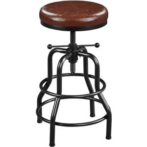 Industrial Bar Stool Rustic Swivel Bar Stool Counter-Height Stool for Kitchen