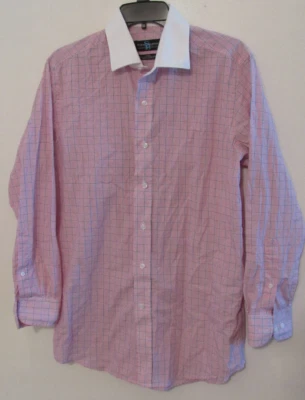 Camisa de vestir Steve Harvey edición celebridad para hombre 15,5 32/33 popelina a cuadros roja/azul Foto 1 de 4