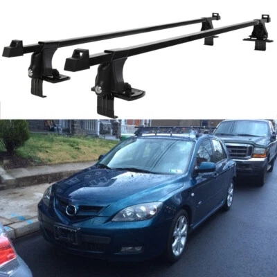 Portaequipajes barra transversal de acero 54" de aluminio y cerradura para Mazda 2 3 6 Foto 1 de 4