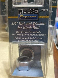 Reese Trailer 3/4" 19mm Nut & Washer 70278 Tow Hitch Ball - Picture 1 of 4