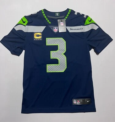 (Мужские M) Seahawks Рассел Уилсон Джерси #3, розничной: $160, капитан логотип - Изображение 1 из 4
