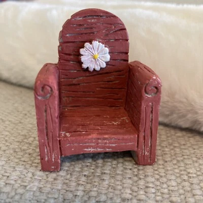 迷你花园红色花卉椅 2 英寸花园雕像户外园艺 — 第 1/4 张图片