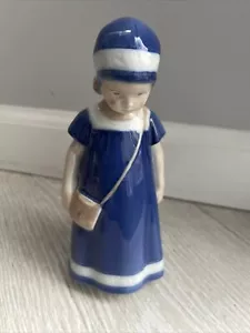 VTG B&G Bing & Grondahl 1574 ELSE Girl in Blue Dress Porcelain Figurine RARE - Picture 1 of 15