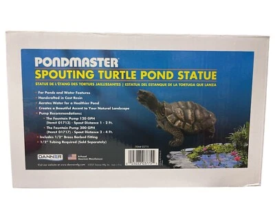 Danner Pondmaster Spouting Turtle Pond Statue Fountain Spitter Aerates Water - Image 1 of 3