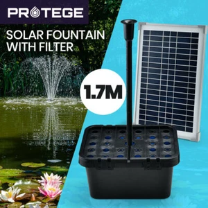 PROTEGE Solar Pond Pump with Eco Filter Box 20W Powered Water Fountain Kit Set - Picture 1 of 12