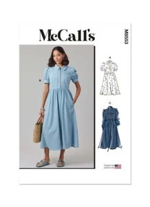 McCall's SEWING PATTERN M8553 Misses' Dress With Zip Front 6-14 Or 16-24 - Picture 1 of 7