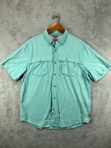 Coleman Mens Shirts Large Fishing Vented Short Sleeve Button Down Blue Outdoor - Picture 1 of 9