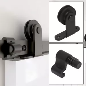 Kit de pista de armario de herrajes para puerta de madera de granero deslizante de 4-20 pies para simple/doble/bypass - Imagen 1 de 39