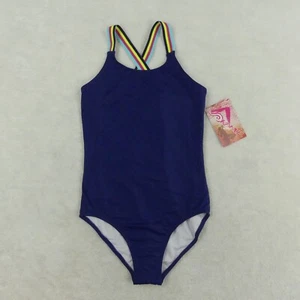 Kanu Surf Swimsuit Girls 12 Navy Blue One Piece Swimwear 7564 - Picture 1 of 13