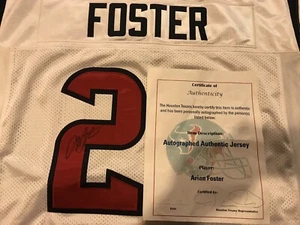 Autographed/Signed ARIAN FOSTER Houston White Football Jersey Team COA Auto RARE - Picture 1 of 6