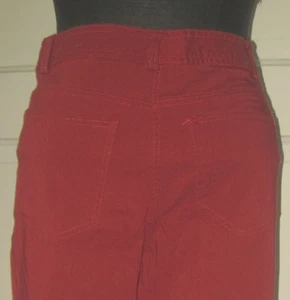1990's EXPRESS Stretch Red Nylon Blend Trouser Pants Slacks 3 / 4 LAST CHANCE - Picture 1 of 5