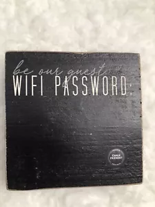 WiFi Password Plaque Sign CHALKBOARD Home Decorative Wood Restaurant Hotel Black - Picture 1 of 5