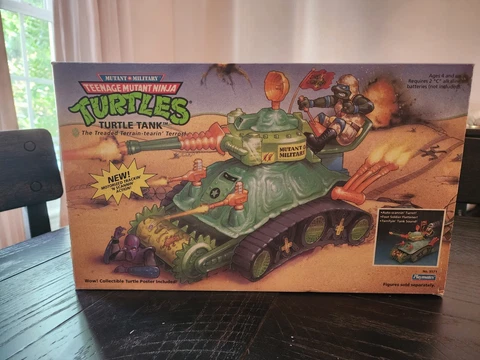 TMNT Turtle Tank Playmates- Ninja Turtles 1991 Complete With Box/Inserts Vintage Cover