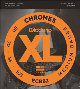 D'Addario ECB82 Chromes Flatwound 4-String Electric Bass strings 50-105 - Picture 1 of 1