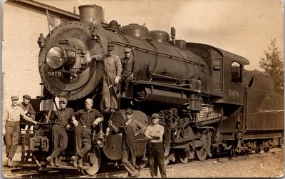 New York Central Locomotive 5878 Crew Portrait RPPC Early 1900s Railroad - Image 1 of 2