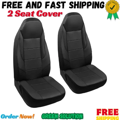 Front Car Seat Cover for Jeep Wrangler,Leather Bucket TJ (1997-2006) Black Foto 1 de 4