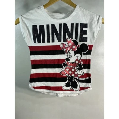 Disney Parks Minnie Mouse Short Sleeve Striped T-Shirt Girl's Size XS - Image 1 of 4