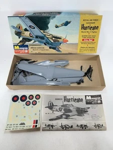 Vintage Monogram Royal Air Force Hawker Hurricane WWII Fighter Plane Model Kit - Picture 1 of 12