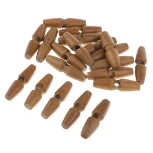 20 Pcs Large Toggle Buttons Wooden Toggle Buttons  Findings Brown2 50 x 13mm - Picture 1 of 2