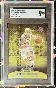 1999 TOPPS FINEST STEPHON MARBURY #TF2 GOLD REFRACTOR WITH COATING /250 SGC 9 - Picture 1 of 2