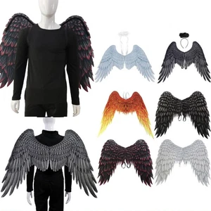 Halloween Tela Alas Adultos Niños Ángel Diablo Alas Disfraz Alas Fiesta Accesorios EE. UU. - Imagen 1 de 33