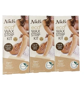 Lotto di 3 - Nad'S Eco Wax Strip Kit 24CT - Ceretta Donna Corpo, Viso e Bikini Vegan - Foto 1 di 4