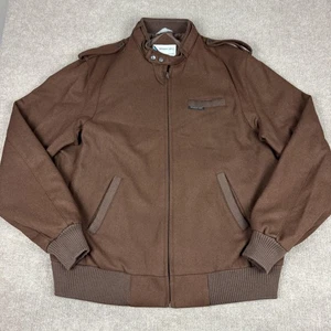 Vintage Members Only Wool Bomber Jacket Mens XLT Brown Coat Retro 80s Hong Kong - Picture 1 of 17