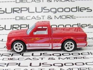 Hot Wheels 1:64 LOOSE Red 1991 GMC SYCLONE Pickup Custom Swap w/Real Riders W - Picture 1 of 9