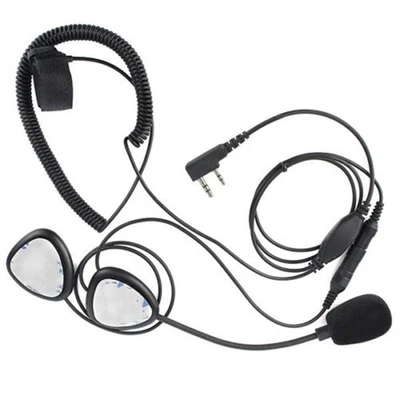 2 Pin Walkie Talkie Helmet Earpiece Kit Open Full Face Motorcycle Helmet Headset - Image 1 of 4