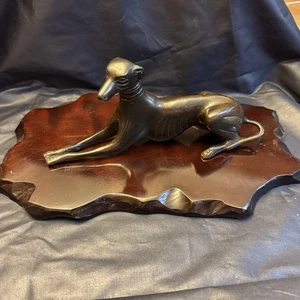 Vintage Mitte 20. Jahrhundert 8 Zoll Bronzeguss Windhund/Whippet Skulptur - Bild 1 von 11