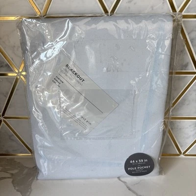 West Elm Blackout Obsurcissement Curtain ~ 44" x 59" Pole Pocket Sky Blue New - Image 1 of 4