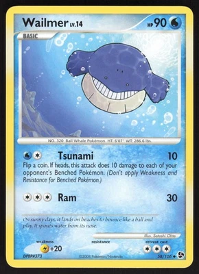 Wailmer 58/106 Non-holo Uncommon Pokemon TCG Great Encounters LP - Image 1 of 2