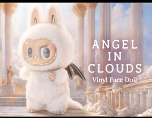 POP MART THE MONSTERS Angel in clouds Labubu Vinyl Plush white 58cm New Japan - Picture 1 of 4