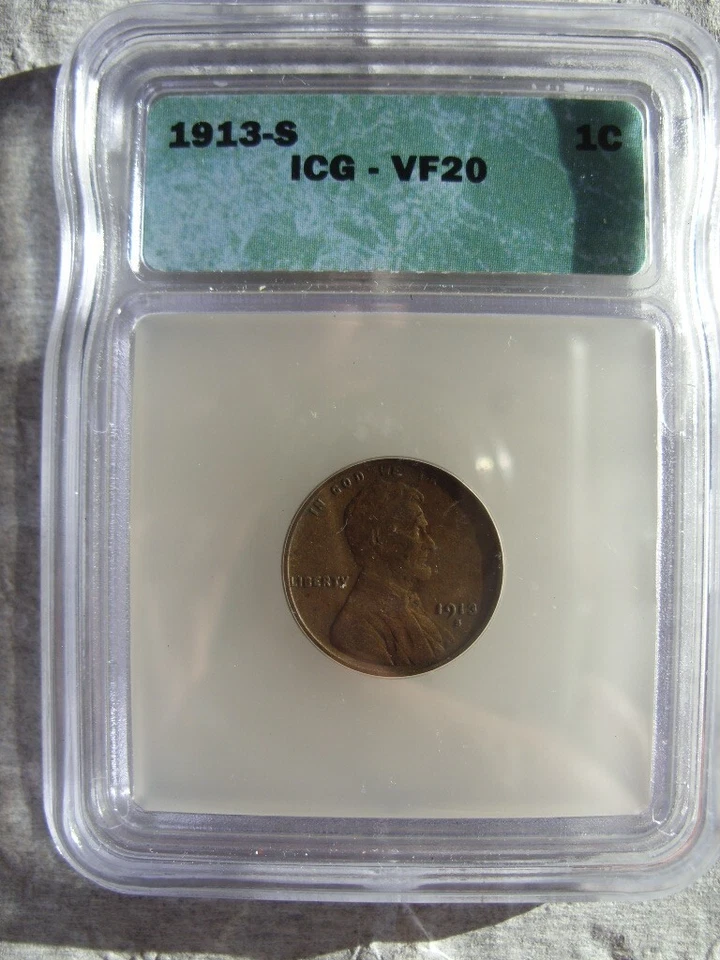 1913-S LINCOLN WHEAT CENT ICG VF20 - Image 1 of 2