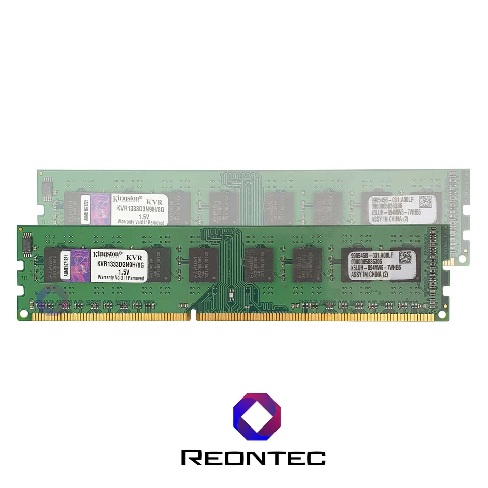 8GB RAM PC Kingston PC3 - 10600 DDR3 KVR1333D3N9H/8G 2Rx8 - Immagine 1 di 1