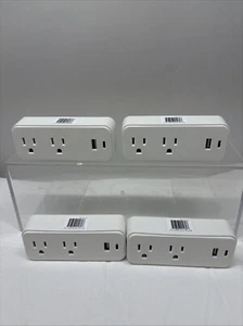 Adaptador AC/DC 4 X 15 Amp con conexión a tierra para grifo, blanco convierte toma de corriente en USB AC (B28 - Imagen 1 de 5