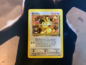 Meowth Team Rocket 62/82 Pokemon Card Moderately Played Raw - Picture 1 of 3