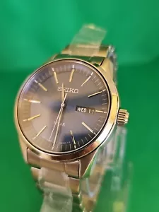 Seiko SNE525P1 V158 Solar Classic Blue Face Watch For Men - Picture 1 of 17