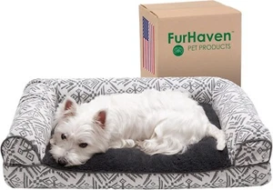 Kissen Hundebett für mittlere/kleine Hunde mit abnehmbaren Nackenrollen & waschbarem Bezug - - Bild 1 von 10