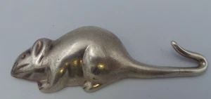 Spilla per mouse topo ratto gonfio argento sterling 925 grande marcata vintage - Foto 1 di 11