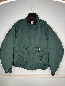 Carhartt Jacket Mens 2XL XXL Teal Green Made In USA Full Zip Winter Heavy - Picture 1 of 10