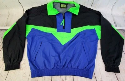 VTG Dual Control Neon Colorblock Skate 90's Nylon WindBreaker Jacket, SIZE  LRG - Image 1 of 4