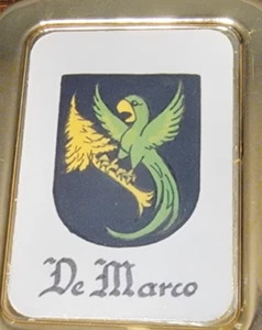 De Marco Italian Coat of Arms Solid Brass Key Chain NEW - Picture 1 of 5